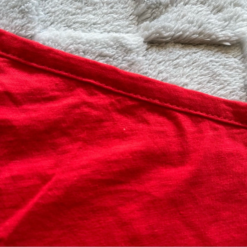 Donni Red One Shoulder Cotton Top - Picture 4 of 6